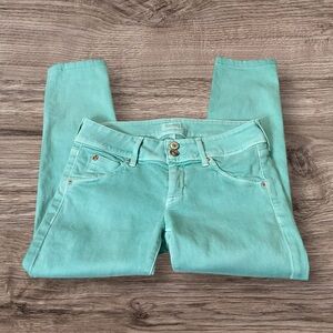 Hudson Collin Skinny Crop Mint Green Jeans Womens Sz 26